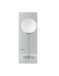 Antea luce 4857 1 Tischleuchte Nickelstruktur Kugel satiniertes weißes Glas E14 40W